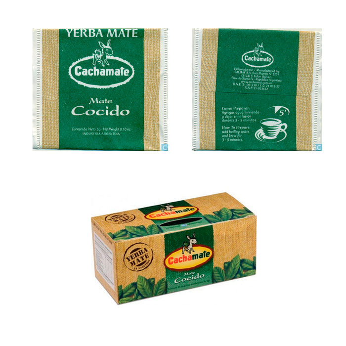 Cachamate Mate Cocido 25 Tea Bags Argentina Herbal Weight Loss Drink Detox Diet