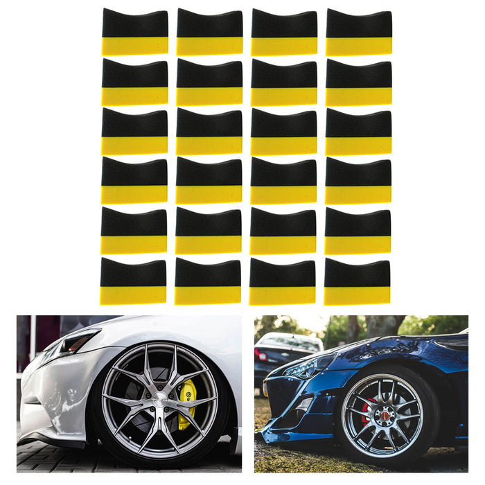 24 Tire Contour Dressing Applicator Pads Gloss Shine Color Polishing Sponge Wax