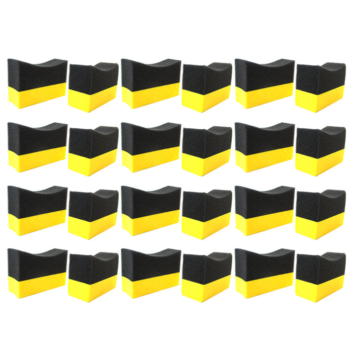 24 Tire Contour Dressing Applicator Pads Gloss Shine Color Polishing Sponge Wax