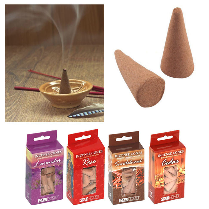 4 PK Hem Incense Cones Natural Smoke Home Fragrances Assorted Aroma Bulk Sampler