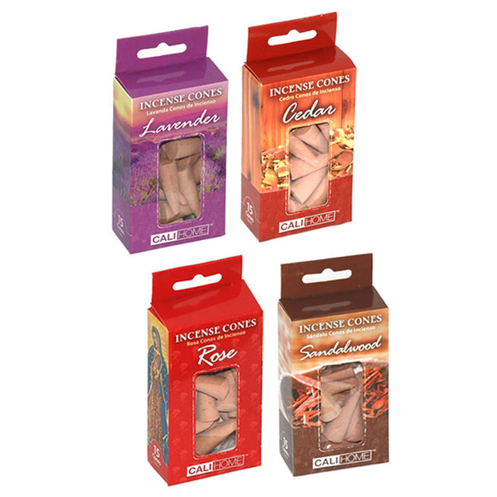 4 PK Hem Incense Cones Natural Smoke Home Fragrances Assorted Aroma Bulk Sampler
