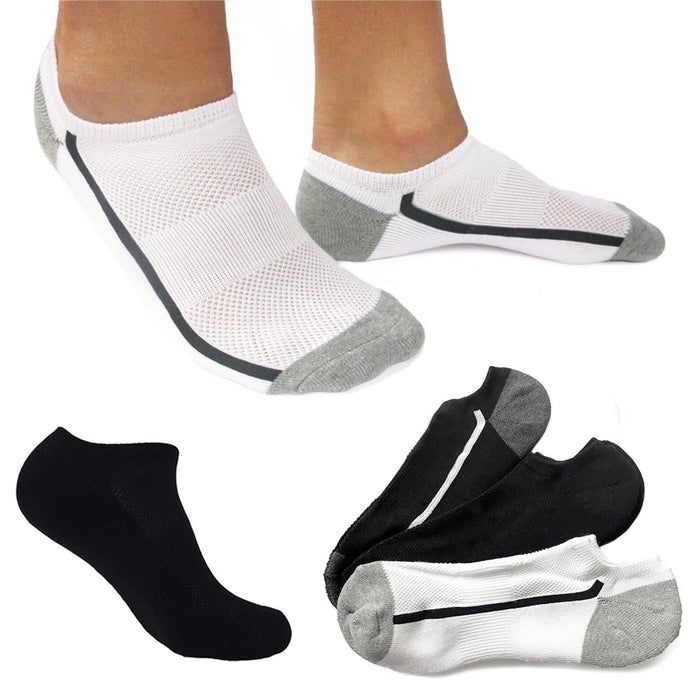 6 Pairs No Show Breathable Socks Low Cut Invisible Ankle Sports 9-11 Women Men