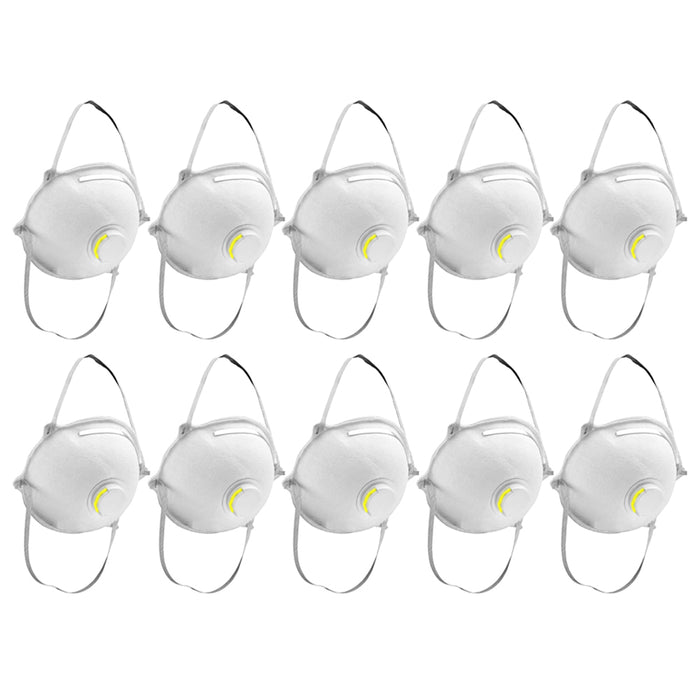 10 Particulate Respirator Face Masks Exhalation Valve Anti Dust Mask Filter Germ
