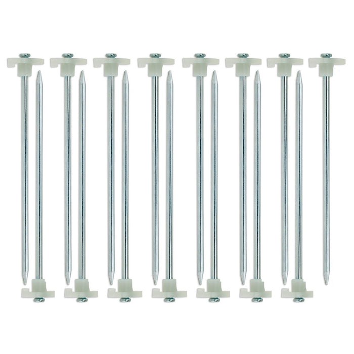 15 Pc Heavy Duty Glow in the Dark Tent Steel Stakes Metal Long Pegs Camping Tarp