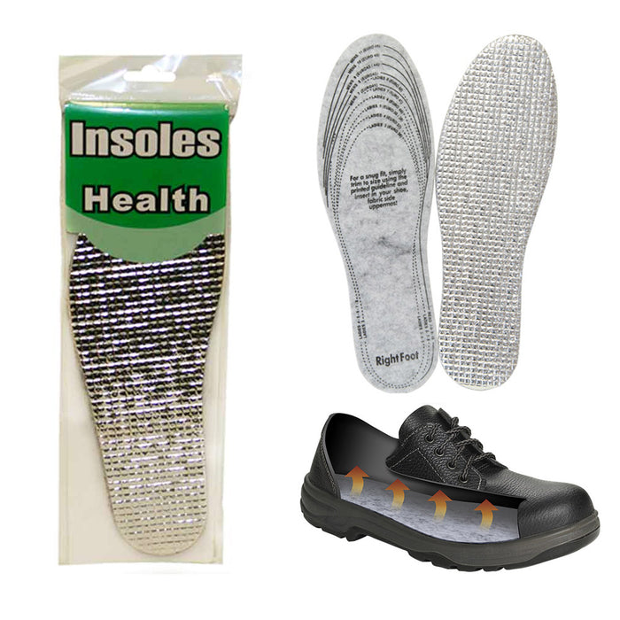 1 Pair Insulating Foil Thermal Shoe Insoles Mens Ladies Trainers Winter Warm !