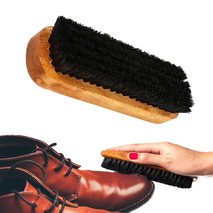 10 Lot Wood Brush Shoe Shine Polish Applicator Clean Wax Buffing Boot Purse Care