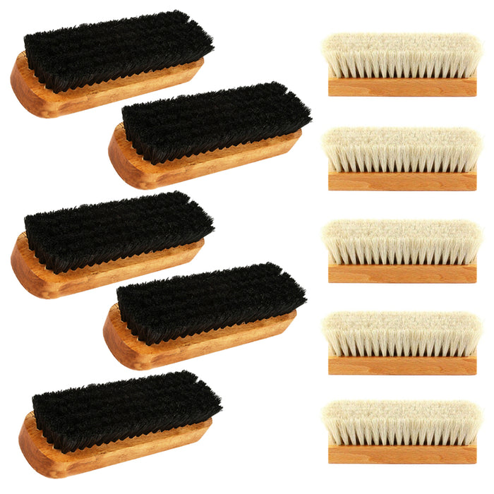 10 Lot Wood Brush Shoe Shine Polish Applicator Clean Wax Buffing Boot Purse Care