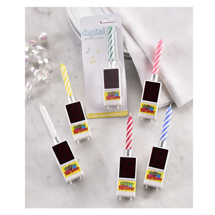 2Pk Musical Happy Birthday Candle Cake Topper Digital Number 0-9 Home Gift Party