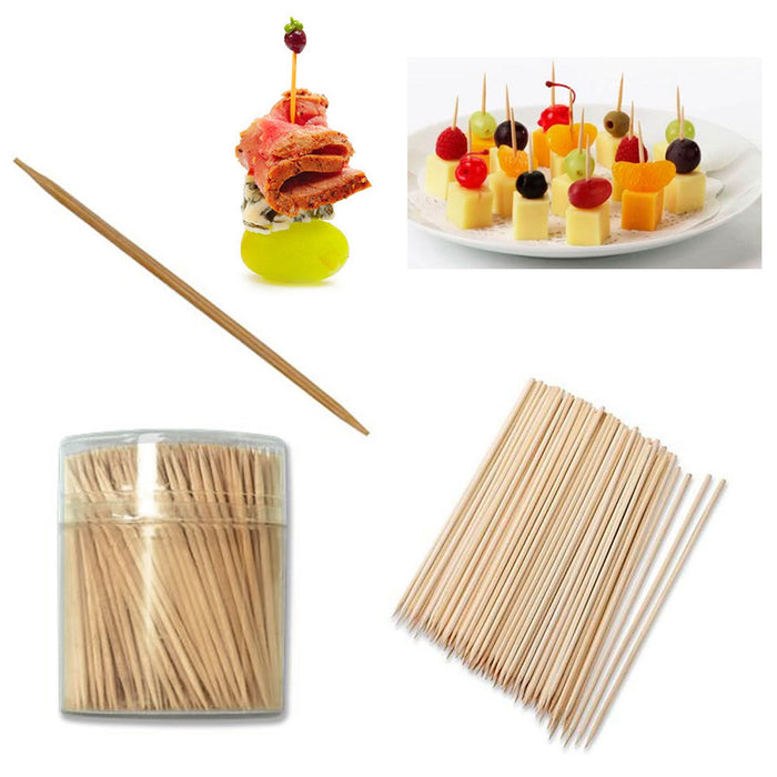 1000 Pcs Wooden Toothpicks Natural Bamboo Round Catering Party Oral Dental Care