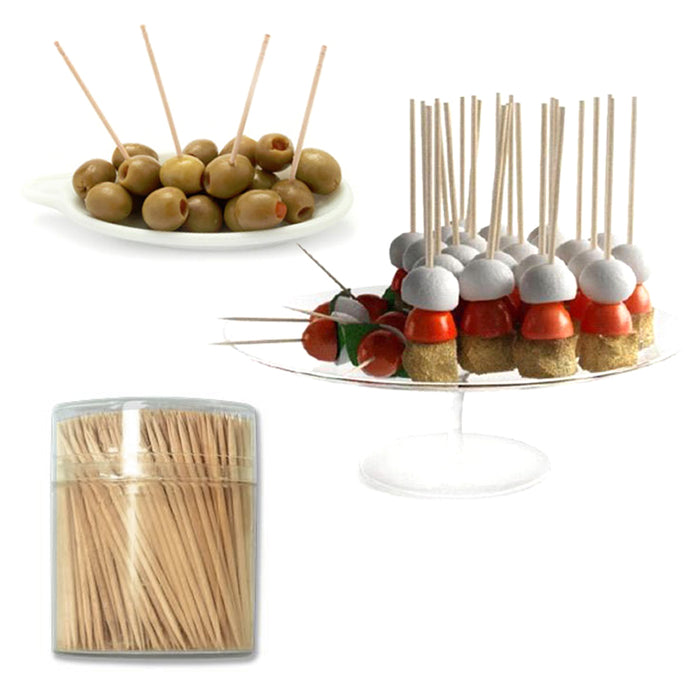 1000 Pcs Wooden Toothpicks Natural Bamboo Round Catering Party Oral Dental Care