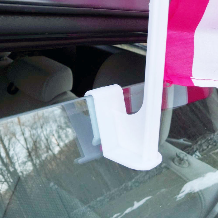 5 PC Car Window Clip on USA Flag United States American Flag Patriotic 19" x 12"