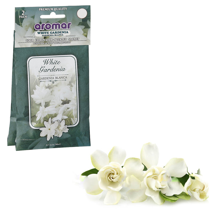 6 White Gardenia Scented Aroma Sachet Drawer Bag Air Freshener Fresh Scent Pouch