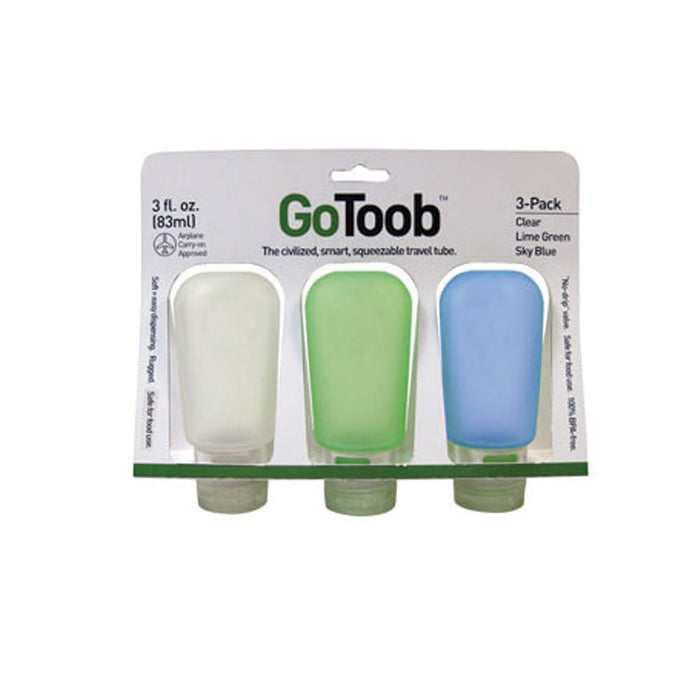 3 Travel Bottle Tubes 3oz Squeeze Silicone Leak Proof Container TSA Carry On Kit