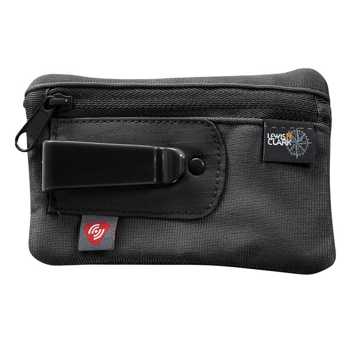 RFID Clip On Stash Pouch Wallet Travel Safe Security Id Holder Lewis N Clark BK