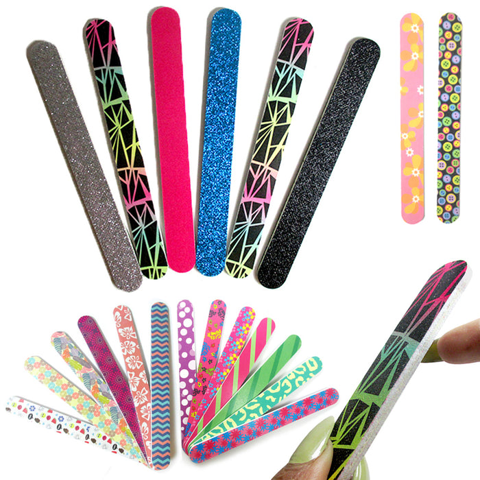 4 Pc Double Sided Nail File Emery Board Gel Manicure Pedicure Beauty Spa Files
