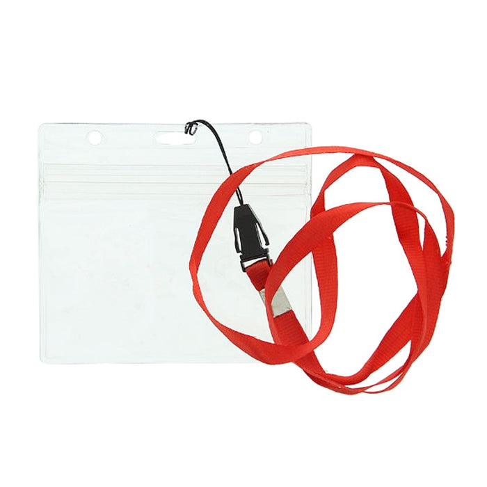 1 New Fishing License Id Holder Plastic Card Badge 32" Lanyard Quick Release New