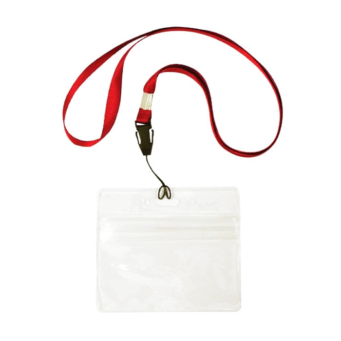 1 New Fishing License Id Holder Plastic Card Badge 32" Lanyard Quick Release New