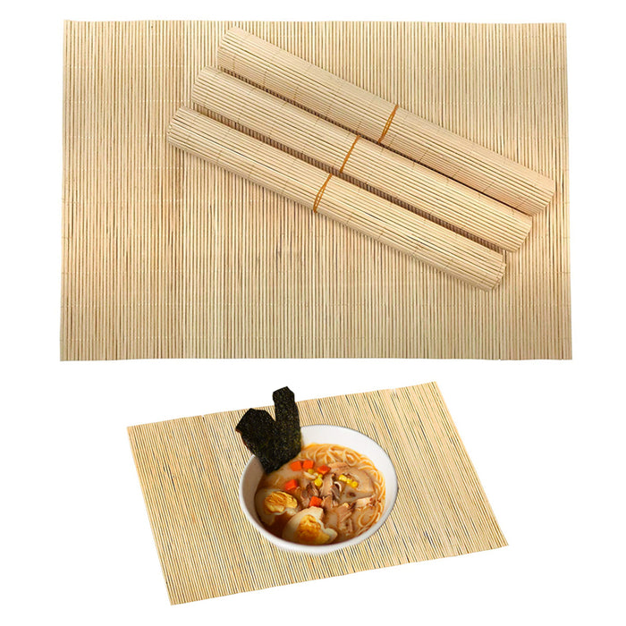 8 Natural Bamboo Placemats Eco-Friendly Non-Slip Mats Kitchen Dining Table Decor