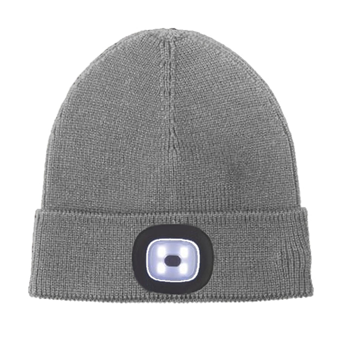 4 LED Beanie Lighted Cap Warm Wool Hat Winter Flashlight Style Night Camping New