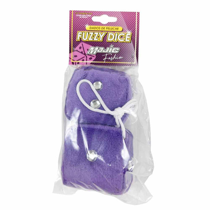 1 Pair Fuzzy Dice Car Decoration Retro Mirror Hanging Plush Dice Shiny Dots