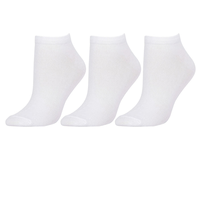 3 Pairs Ankle Socks Mens Womens Low Cut Crew Sport Spandex Size 10-13 White