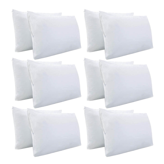 12 Deluxe Vinyl Waterproof Hypoallergenic Bed Bug Zipper Pillow Protector Covers