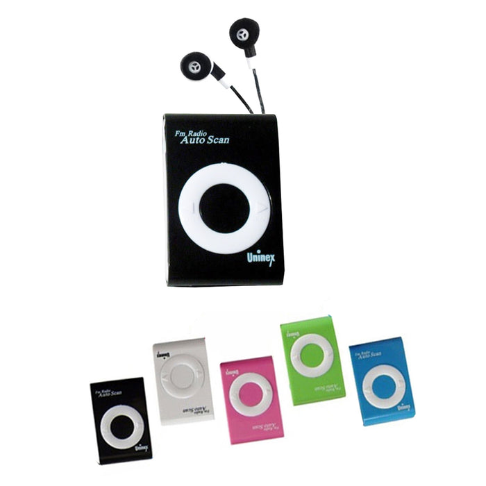 FM Stereo Scan Radio Ear Buds Portable Pocket Tune Music Sports Run News Small