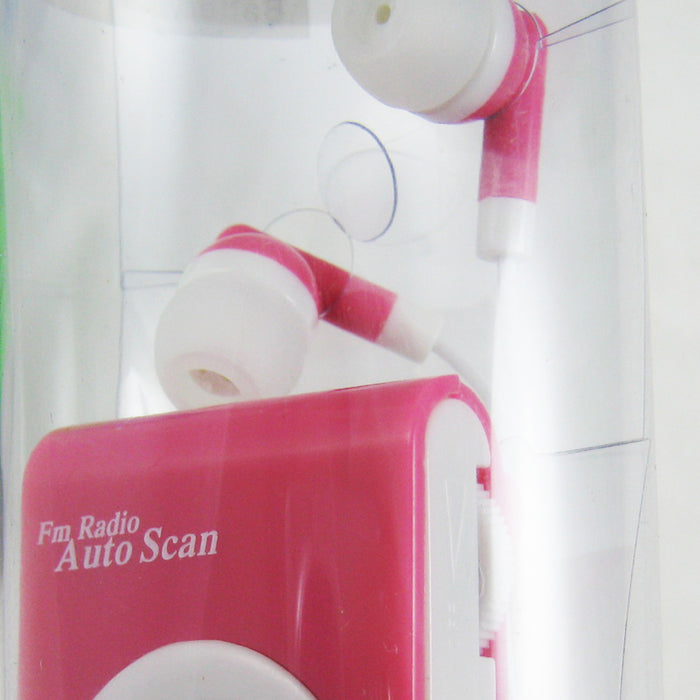 3PC Mini Portable Scan FM Radio Receiver Pocket Tune Music Earphone Jog Run Gift