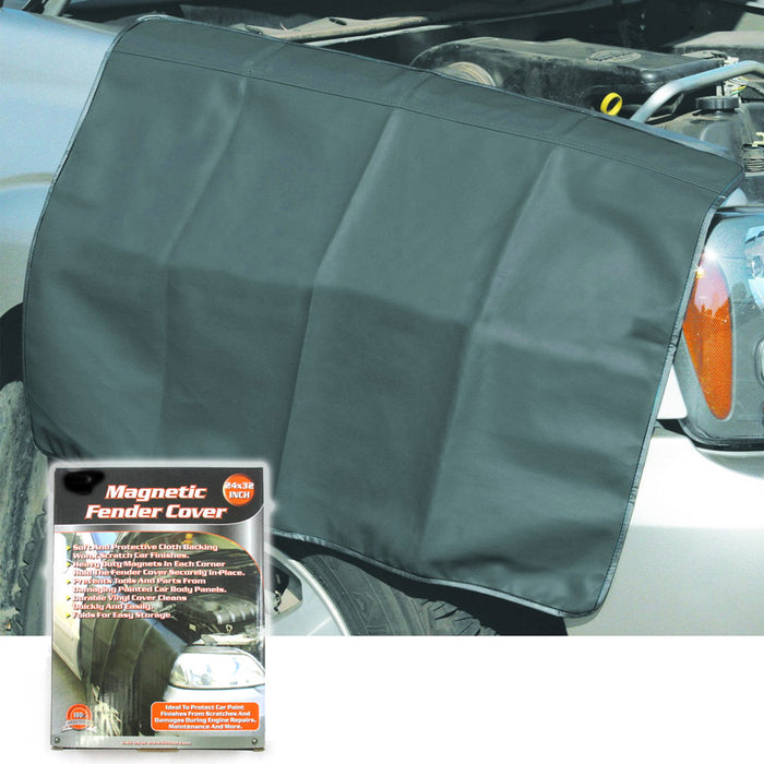 1 Heavy Duty Magnetic Fender Cover Mechanics Car Work Mat Protector 24" X 32" !