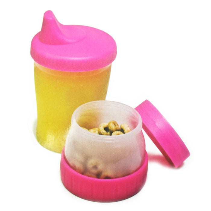 Sippy Cup Snack Container Sippie Toddler Drinking No-Spill Cereal Compartment