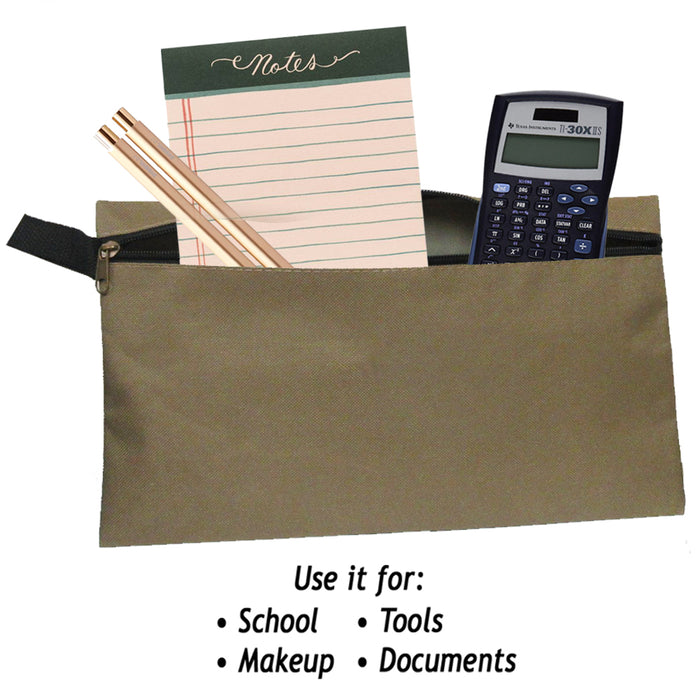 Zipper Pouch File Storage Bag Document Pouch Multipurpose Travel Tote Cosmetics