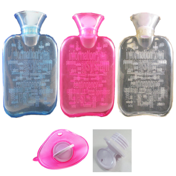 3 Hot Water Bottle Bag Warm Relaxing Heat Cold Therapy Eco PVC Thick Relief Pain