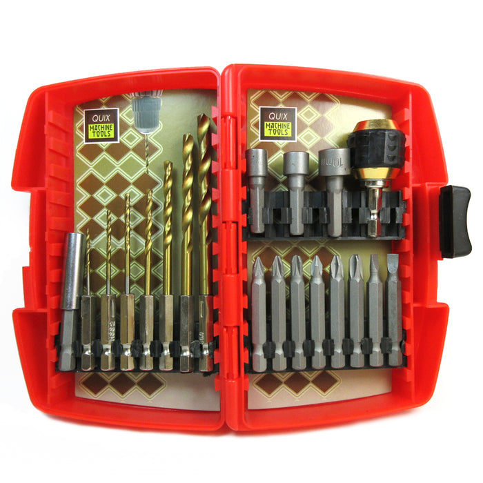 20 Pc Quick Change Drill Driver Bit Set Quickchange Professional Bits Hex Tool !