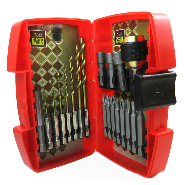 20 Pc Quick Change Drill Driver Bit Set Quickchange Professional Bits Hex Tool !