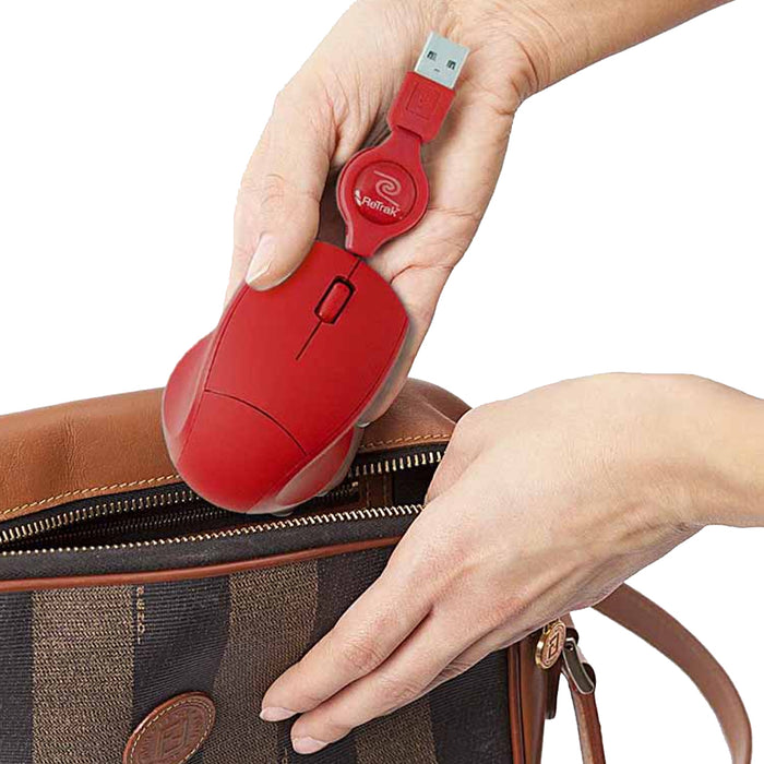 USB Wired Mini Optical Mouse Retractable Scroll Wheel 3Button PC Laptop Computer