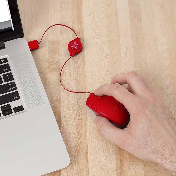USB Wired Mini Optical Mouse Retractable Scroll Wheel 3Button PC Laptop Computer