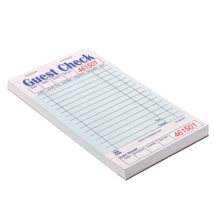 20 Pk Restaurant Order Guest Check Receipt Book Pads 1 Part 50 Checks Per Pack