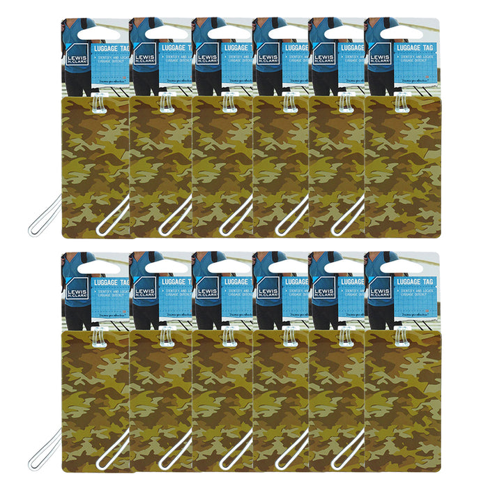 12 Lot Suitcase Luggage Tags Name Address Camouflage ID Label Cruise Travel Bags