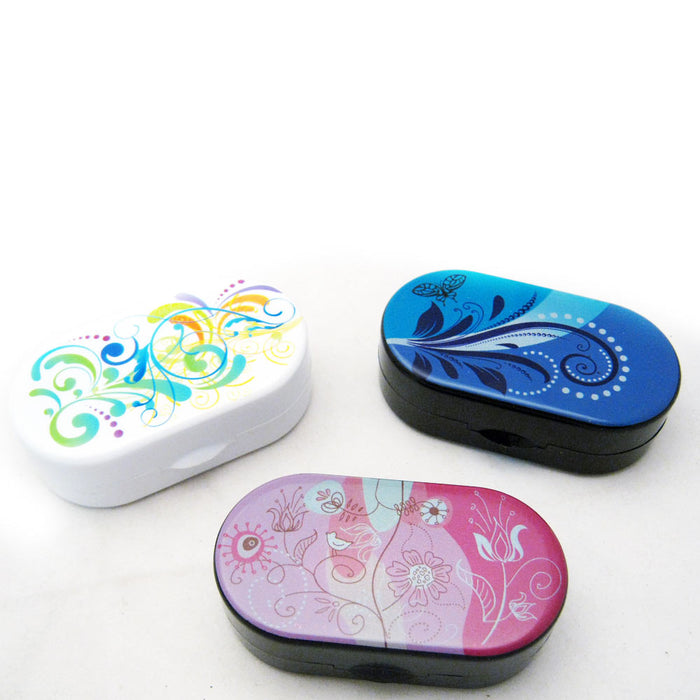 Contact Lenses Case Kit Cute Travel Eye Care Mini Set Mirror Traveling Holder !!