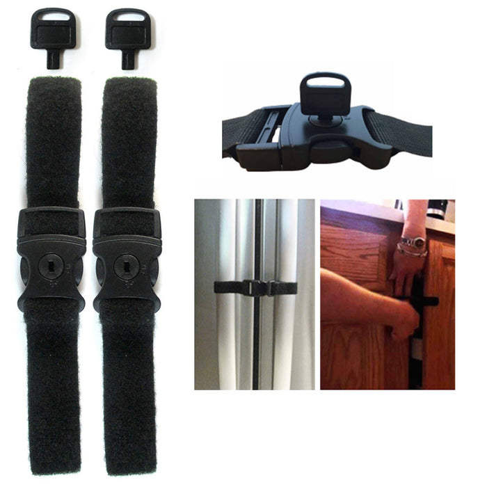 4 Pc Door Latch Locking Straps Fridge Lock Baby Safety Lock Refrigerator Oven