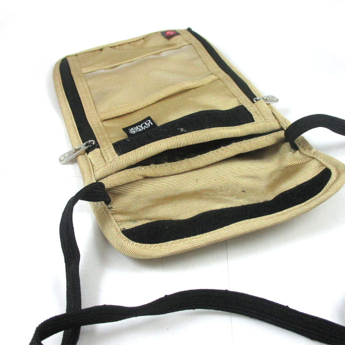 RFID Neck Stash Pouch Travel Holder Passport Id Wallet Bag Lewis N Clark Tan !