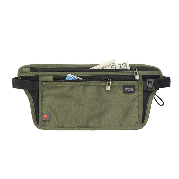 Lewis N Clark Fanny Pack RFID Waist Money Belt Travel Wallet Passport Holder