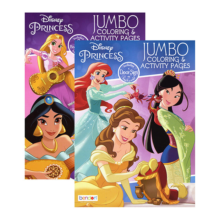 14 Pc Disney Princess Coloring Books Set Activity Pad Kids Drawing Glitter Pens