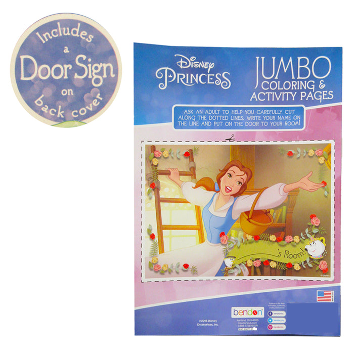 2PC Disney Princesses Coloring Book Jumbo Activity Pad Books Kids Children Girls