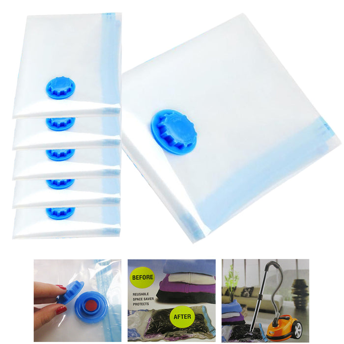 6 Vacuum Storage Space Saver Bags Seal Clothing Compressed Travel Organizer Dorm