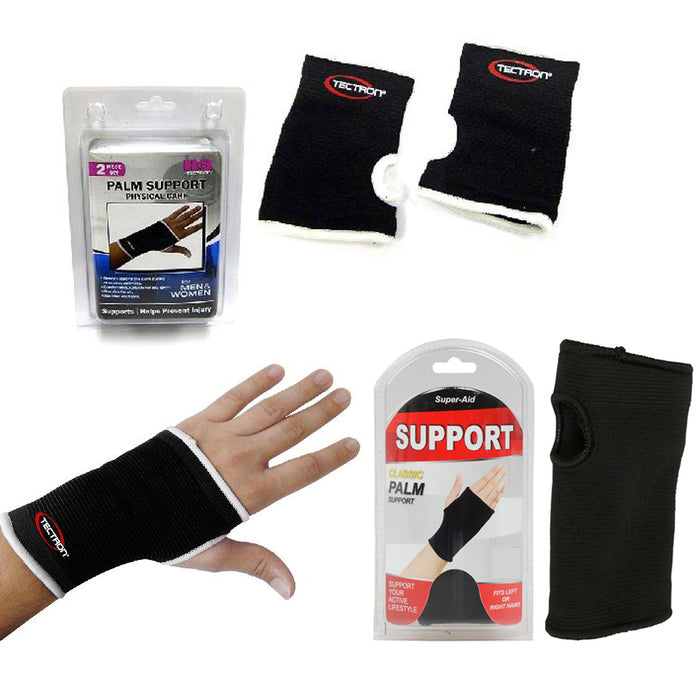 2 PC Palm Wrist Hand Brace Elastic Support Carpal Tunnel Tendinitis Pain Relief
