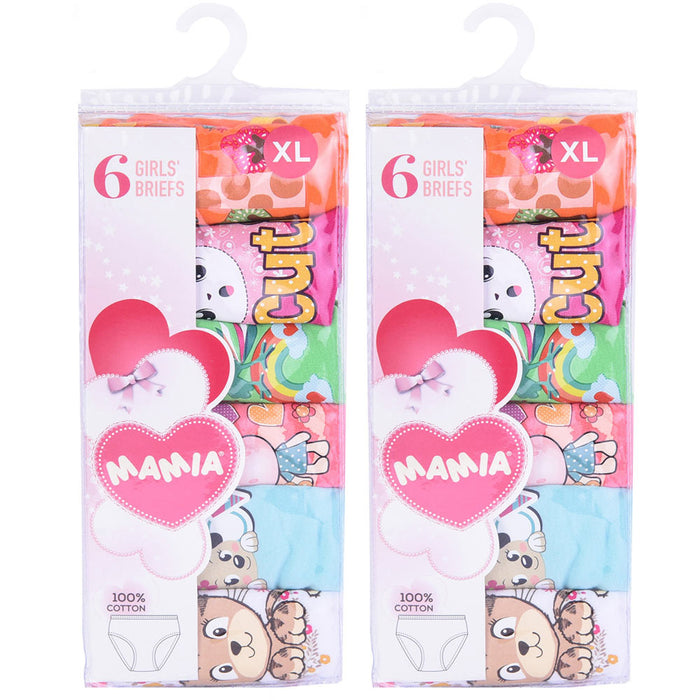 12 Pack Girls Cotton Underwear Breathable Comfort Panty Briefs Toddler Undies S