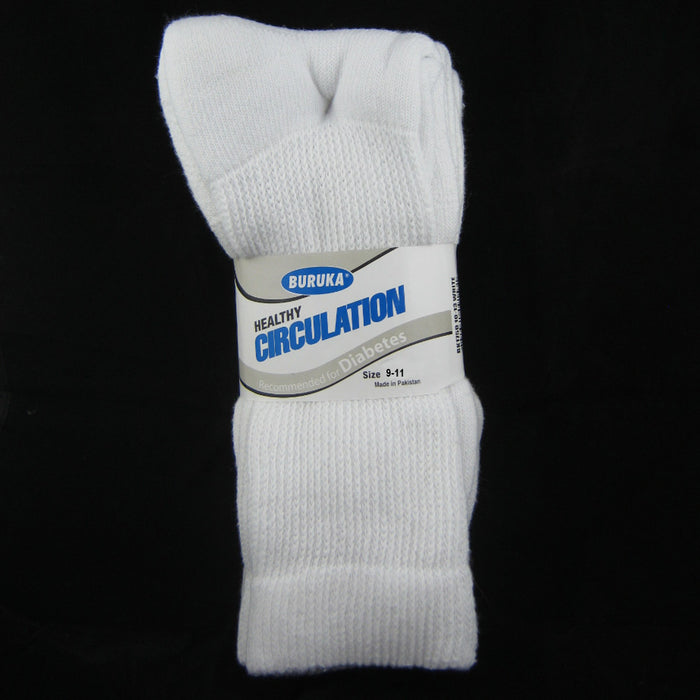12 Pairs Diabetic Crew Circulation Socks Health Cushioned Support Mens Sz 9-11