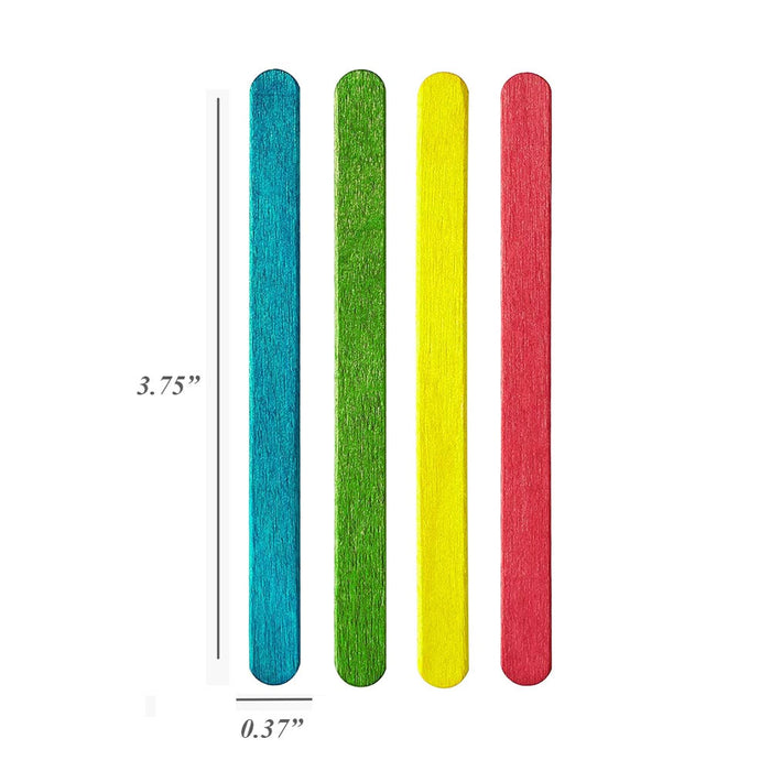 400 Pc Colored Wood Popsicle Sticks Art Project School Kids Wooden Craft Sticks