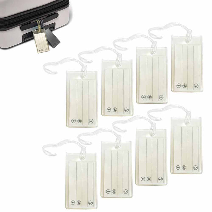 8 PC Flexible Luggage Tags Jelly Silicone Suitcases Travel ID Card Label Baggage